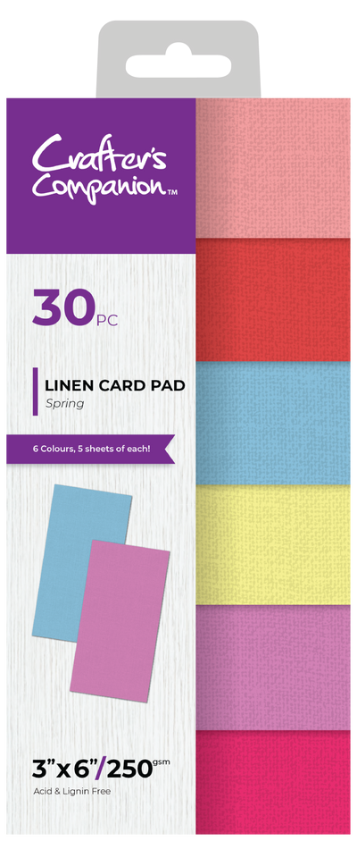 Crafters Companion - 3” x 6” Linen Card Pad - Spring