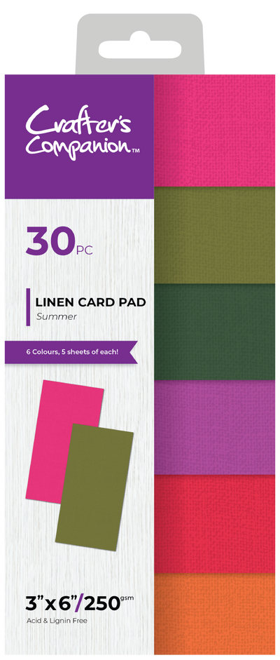 Crafters Companion - 3” x 6” Linen Card Pad - Summer