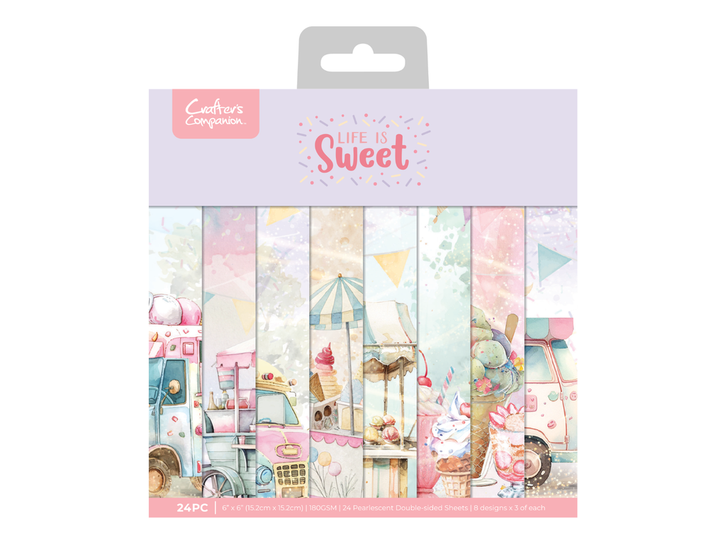 Life is Sweet - Pastel Pearlescent Vintage Ice Cream Paper Pad 6