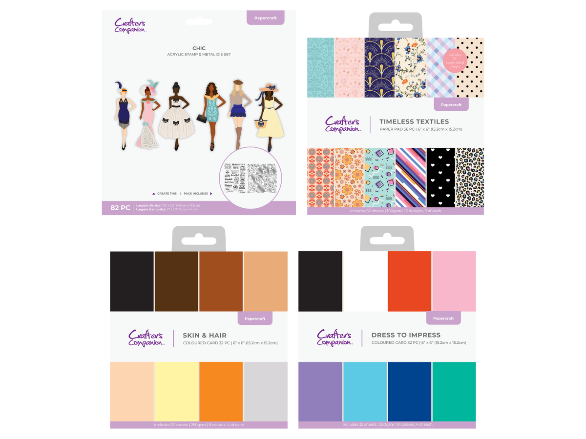 Ladies Through The Ages Stamps, Dies & 6" Paper Pads 4pc Collection