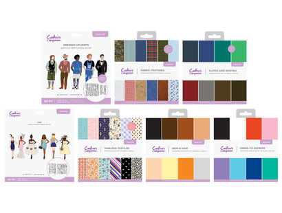 Customisable Characters Dies & 6" Paper Pads 7pc Complete Collection