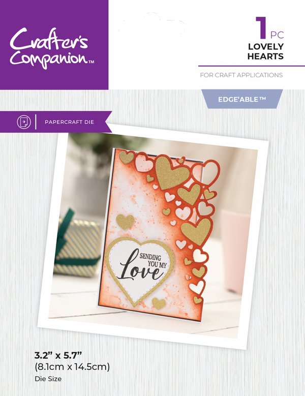 Crafter's Companion Metal Die Edgeable - Lovely Hearts