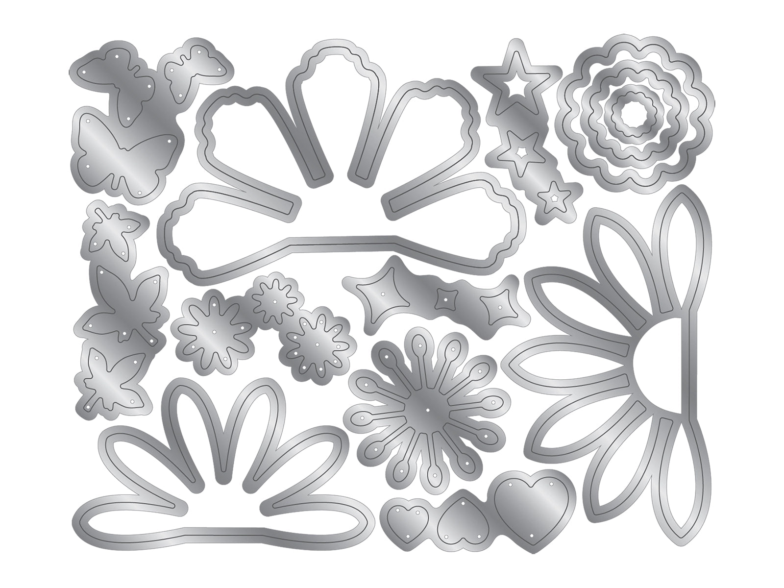 Crafter's Companion Stamp & Die - Floral & Flutter Set