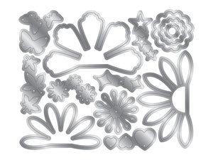 Crafter's Companion Stamp & Die - Floral & Flutter Set