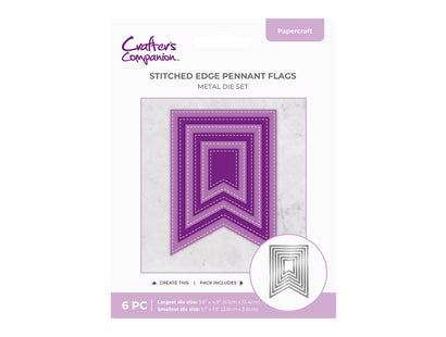 Crafter's Companion Metal Die - Stitched Edge Pennant Flags