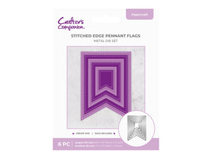Crafter's Companion Metal Die - Stitched Edge Pennant Flags