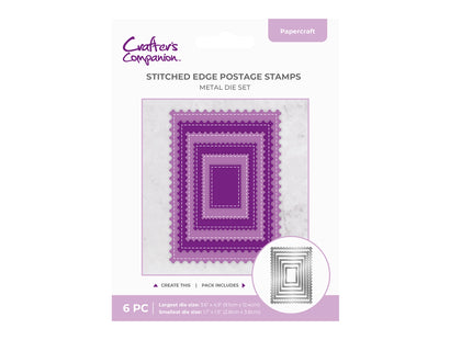 Crafter's Companion Metal Die - Stitched Edge Postage Stamps