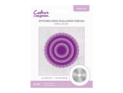 Crafter's Companion Metal Die - Stitched Edge Scalloped Circles