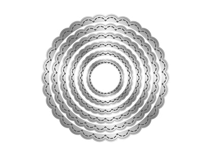 Crafter's Companion Metal Die - Stitched Edge Scalloped Circles
