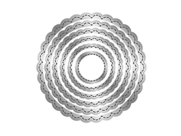 Crafter's Companion Metal Die - Stitched Edge Scalloped Circles
