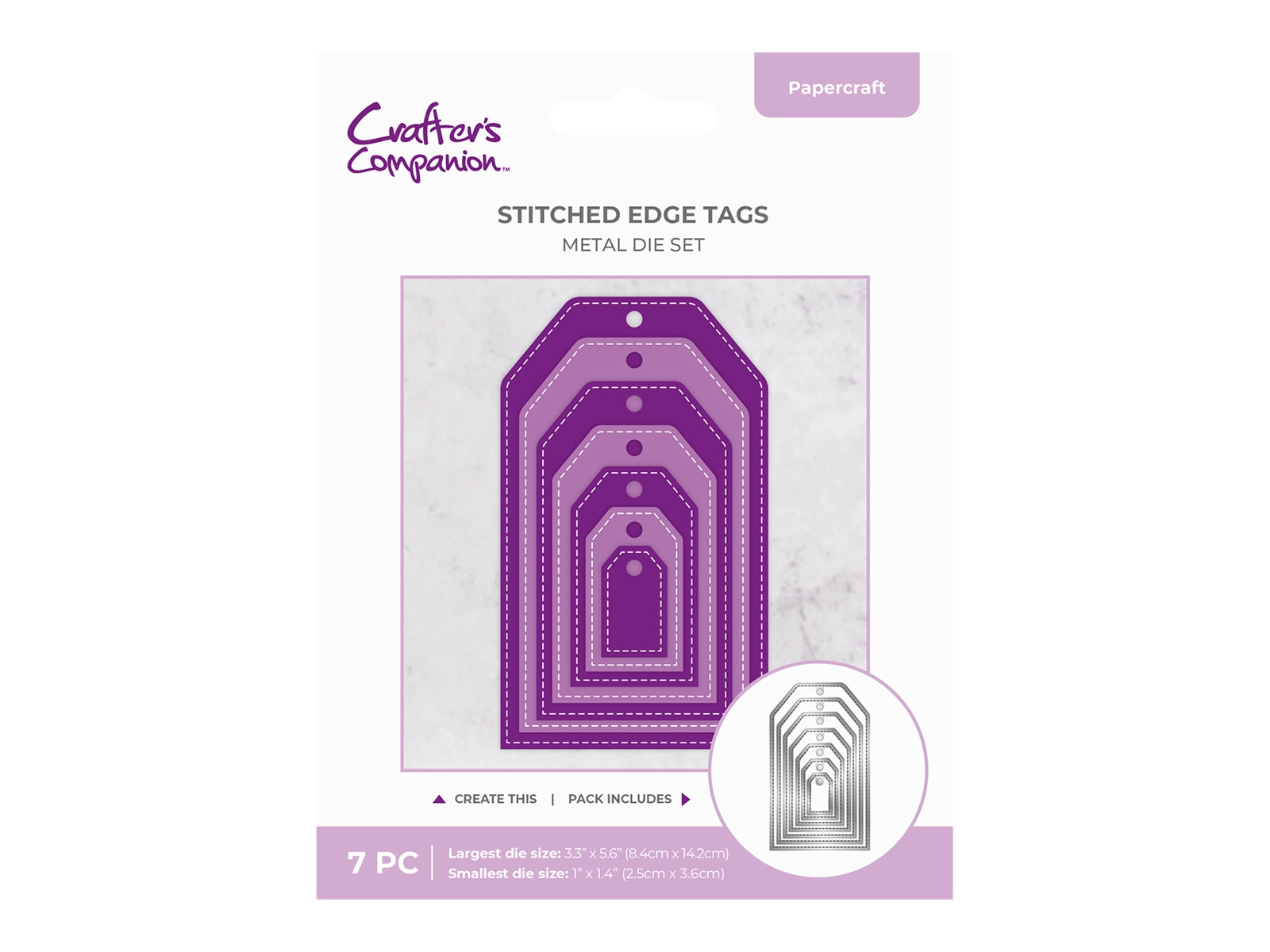 Crafter's Companion Metal Die - Stitched Edge Tags