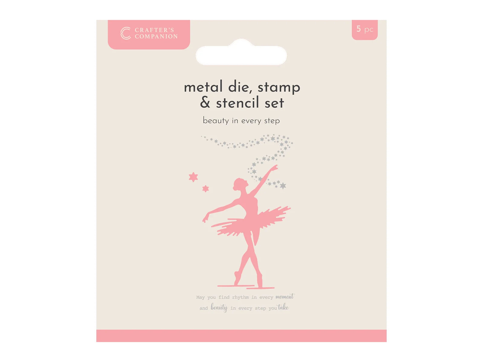 Crafters Companion Metal Die, Stamp & Stencil Set - Beauty in Every Step
