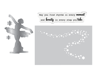 Crafters Companion Metal Die, Stamp & Stencil Set - Beauty in Every Step