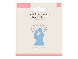 Crafters Companion Metal Die, Stamp & Stencil Set - Cherished Moments