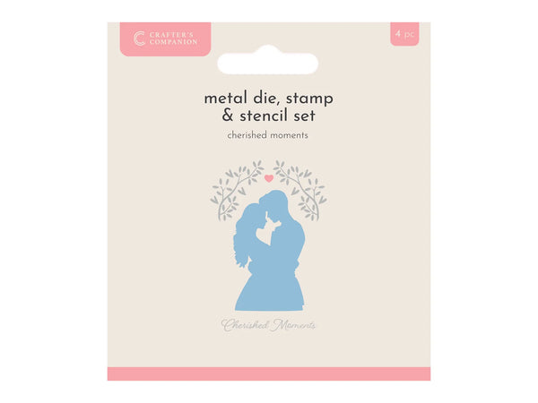 Crafters Companion Metal Die, Stamp & Stencil Set - Cherished Moments