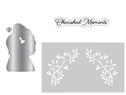 Crafters Companion Metal Die, Stamp & Stencil Set - Cherished Moments