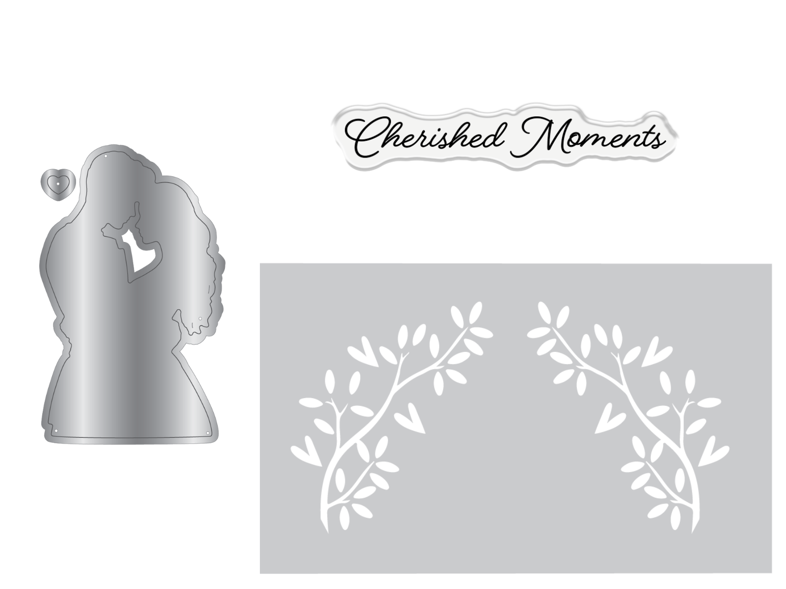 Crafters Companion Metal Die, Stamp & Stencil Set - Cherished Moments