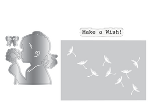 Crafters Companion Metal Die, Stamp & Stencil Set - Make a Wish
