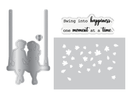 Crafters Companion Metal Die, Stamp & Stencil Set - Swing into Happiness