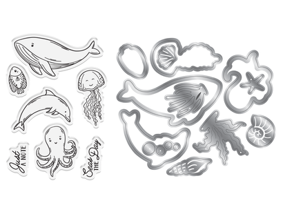 Crafter's Companion Message in a Bottle Stamp & Die – Ocean Friends