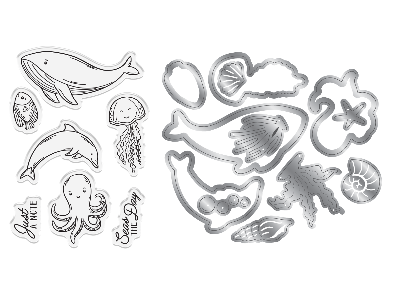 Crafter's Companion Message in a Bottle Stamp & Die – Ocean Friends