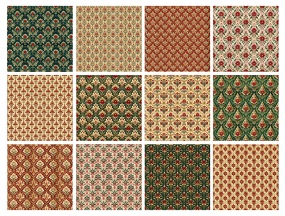 Christmas Damask Paper Pad 12" x 12"