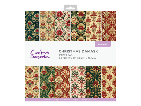 Christmas Damask Paper Pad 12