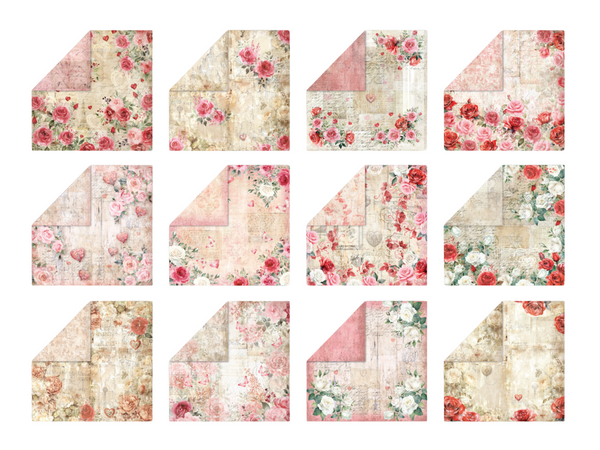 Crafters Companion 12” x 12” Paper Pad - Love Letter