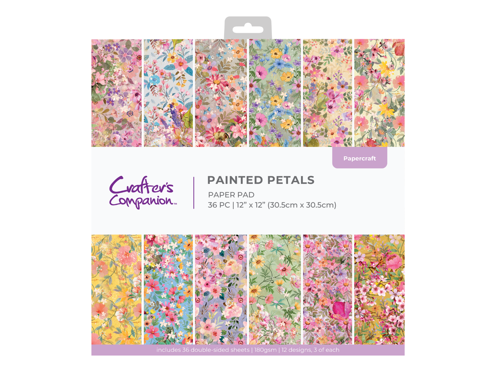 Spring Floral Print Paper Pad - 12" x 12"