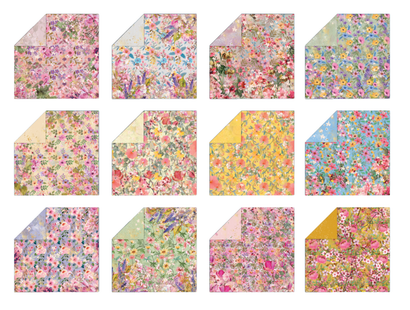 Spring Floral Print Paper Pad - 12" x 12"