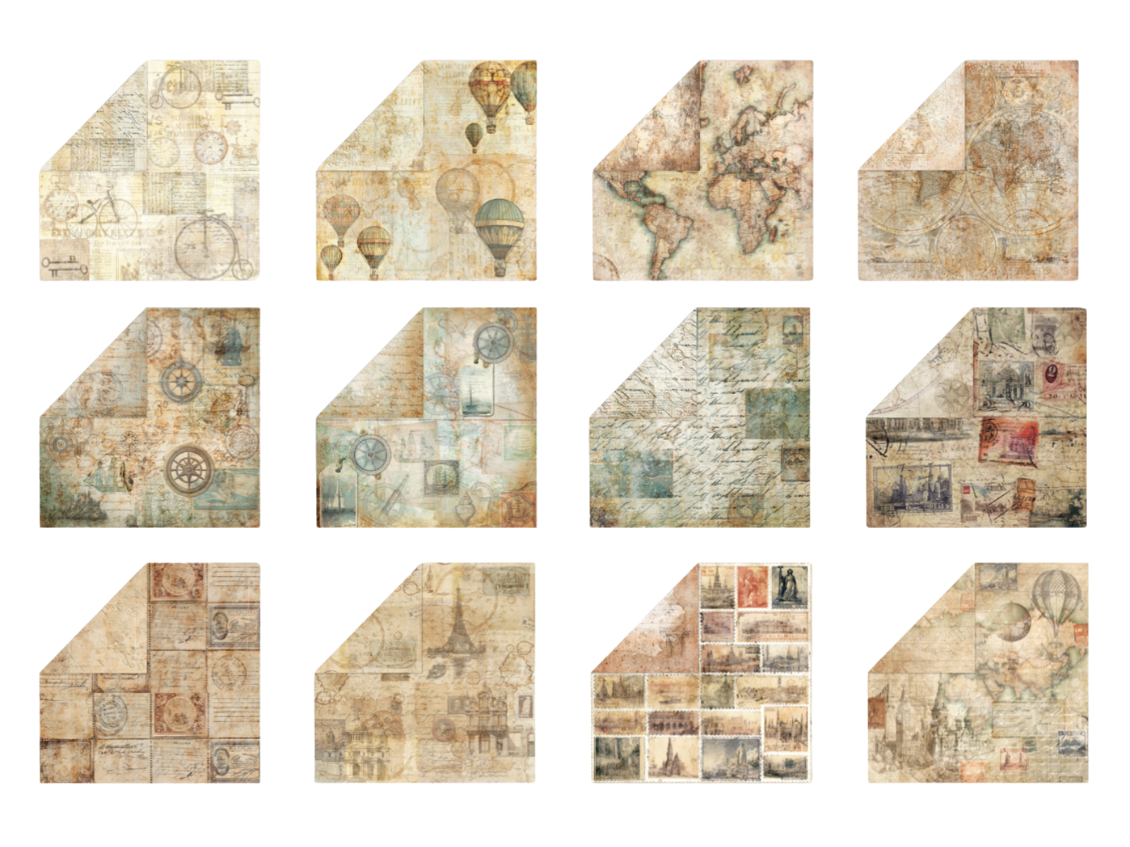 Crafters Companion 12” x 12” Paper Pad - Vintage Scrapbook 