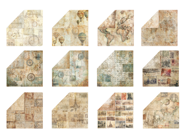 Crafters Companion 12” x 12” Paper Pad - Vintage Scrapbook 