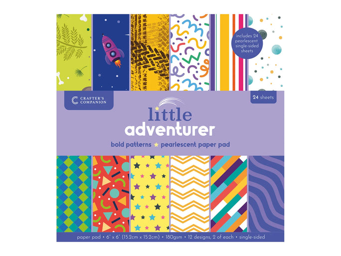 Crafters Companion 6” x 6” Paper Pad - Bold Patterns
