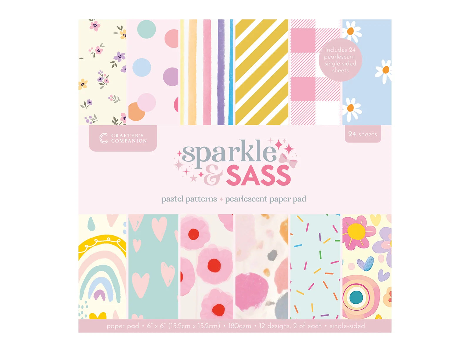 Crafters Companion 6” x 6” Paper Pad - Pastel Patterns | Crafter's ...