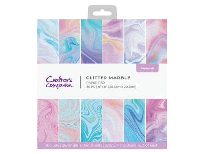 Glitter Marble Paper Pad 8" x 8"