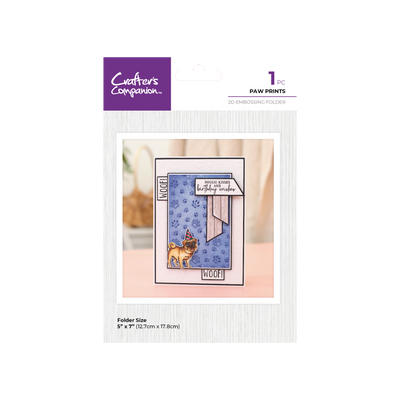 Crafter's Companion Pets Rule 2D Embossing Folder 5x7 - Paw Prints