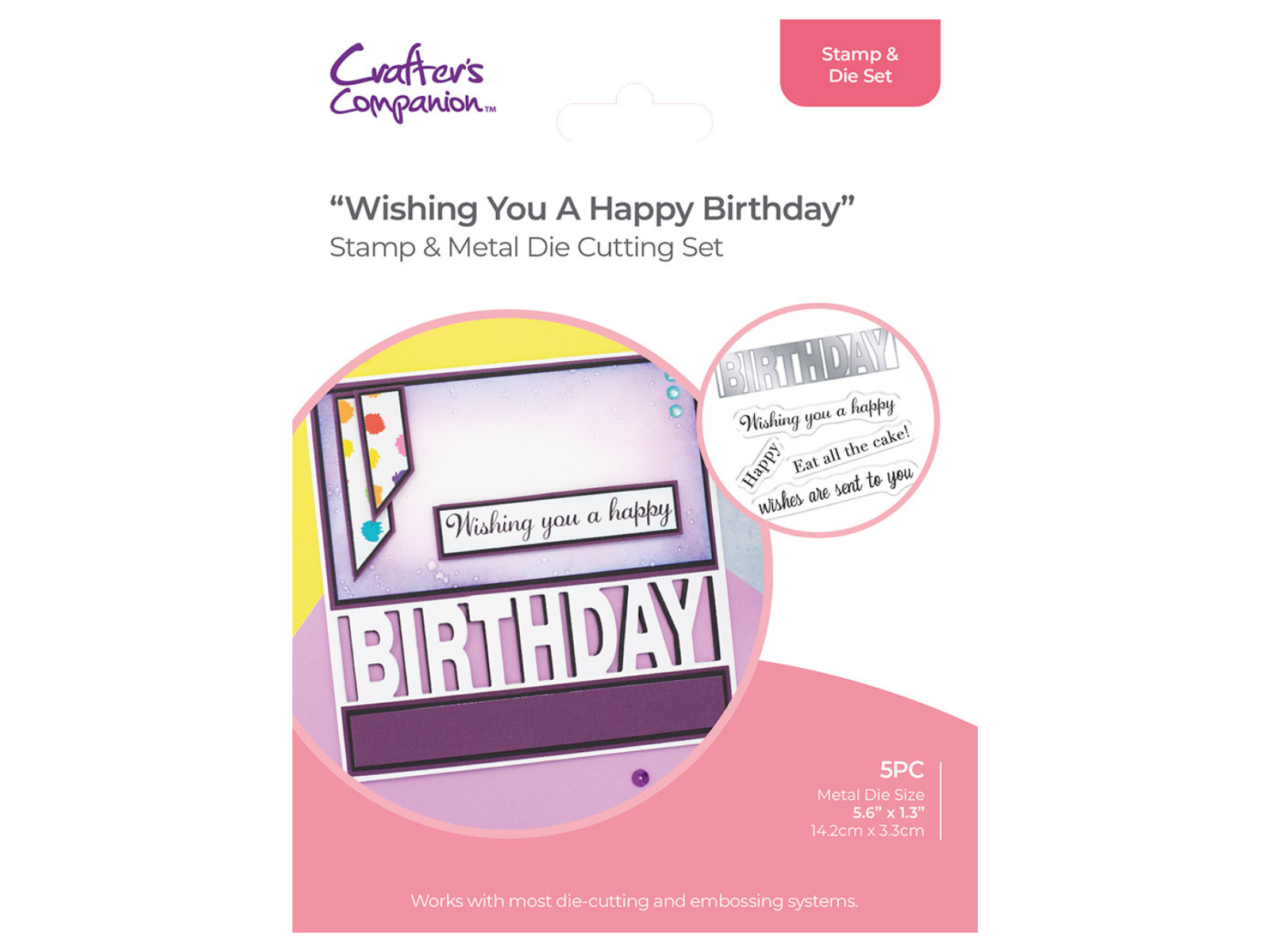 Crafter's Companion Stamp & Die Set - Wishing You A Happy Birthday