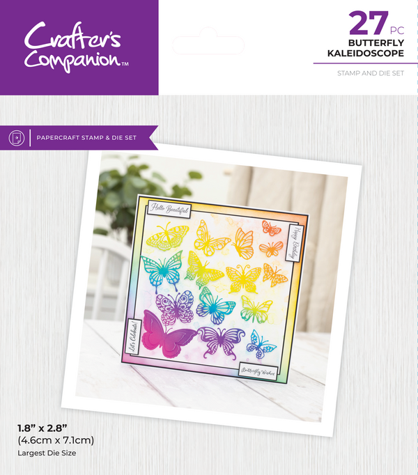 Crafters Companion Stamp & Die set - Butterfly Kaleidoscope