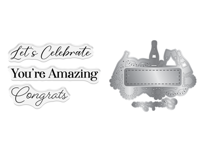 Crafter's Companion Stamp & Die - Champagne Celebration