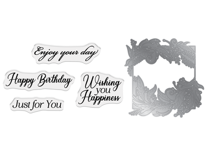 Crafter's Companion Stamp and Die Set - Wishing You Happiness