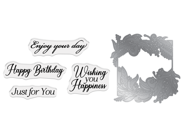 Crafter's Companion Stamp and Die Set - Wishing You Happiness
