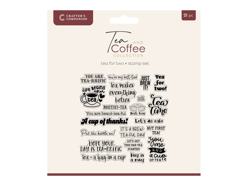 Crafters Companion Tea & Coffee Collection Photopolymer Stamp Set - Tea for Two