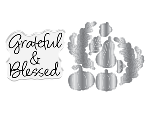 Crafters Companion Thanksgiving Collection Stamp & Die Set - Grateful & Blessed