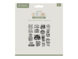Crafters Companion The Great Outdoors Clear Acrylic Stamp Set - Find Yourself in Nature  