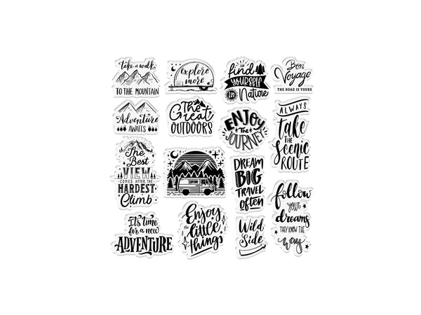 Crafters Companion The Great Outdoors Clear Acrylic Stamp Set - Find Yourself in Nature  