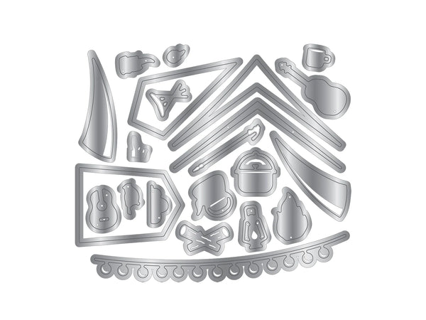 Crafters Companion The Great Outdoors Metal Die Set - Around the Campfire