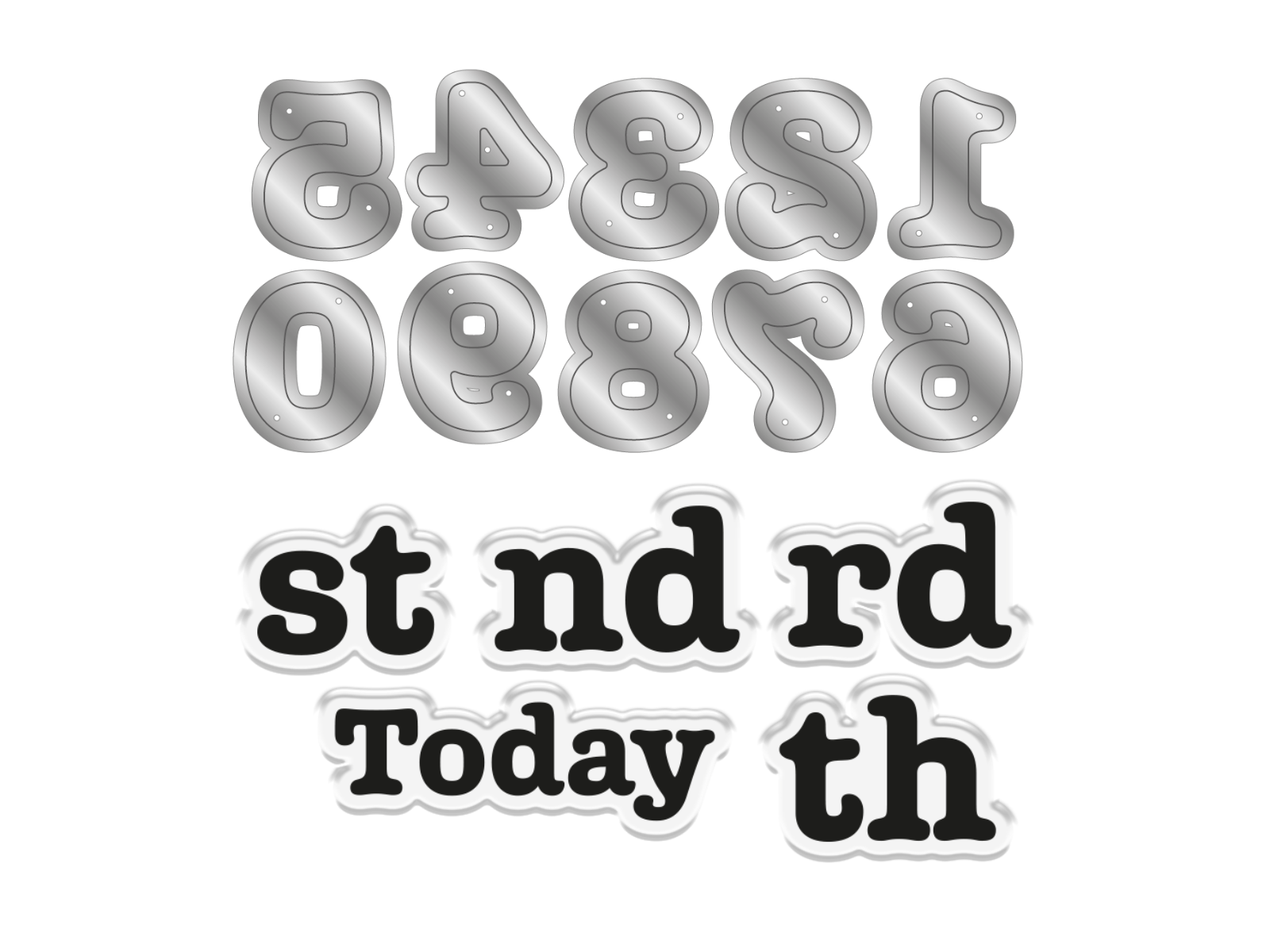 Crafter’s Companion Tiny Treasures Collection Stamp & Die - Small Numbers