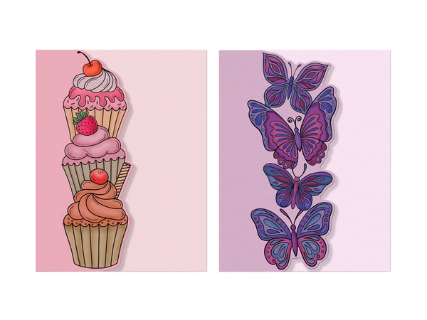 Vertical Edge Dies Cupcake & Butterflies Duo