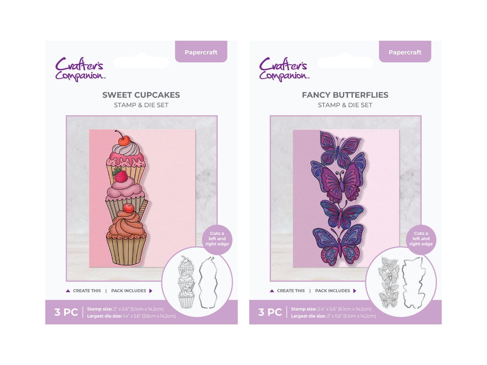 Vertical Edge Dies Cupcake & Butterflies Duo