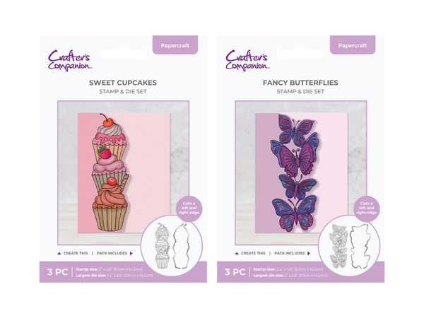 Vertical Edge Dies Cupcake & Butterflies Duo